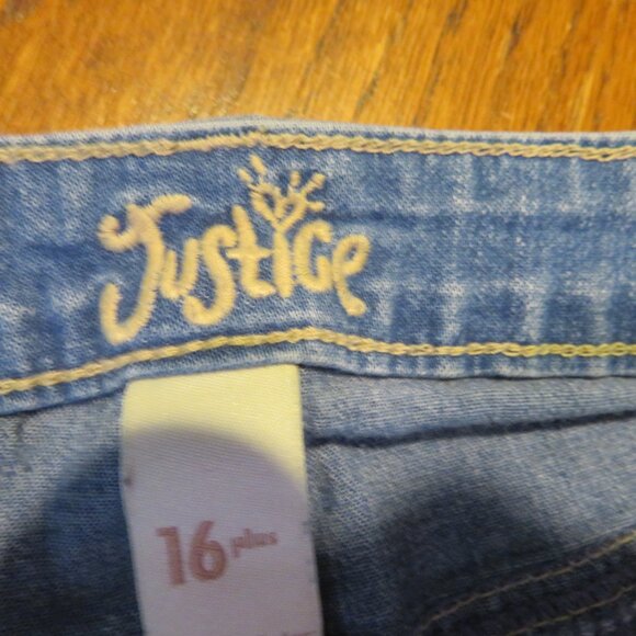 Justice Blue Denim Short Shorts Size 16 Plus - Picture 5 of 6